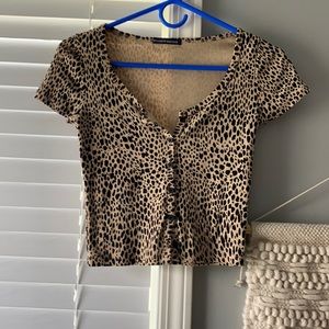 brandy melville cheetah print shirt